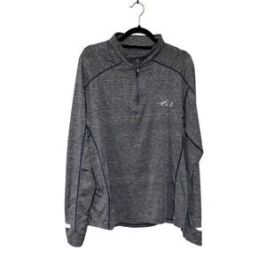 First Ascent Mens Pullover Quarter Zip Long Sleeve Shirt Blue Quik Wick Large